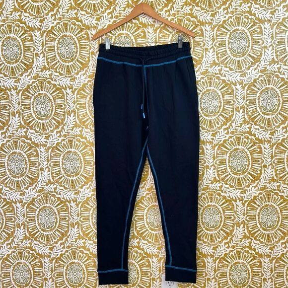 NWT Eleven Paris Men’s Exposed Seam Fleece Joggers Black W/Dresden Blue size S - Picture 6 of 13
